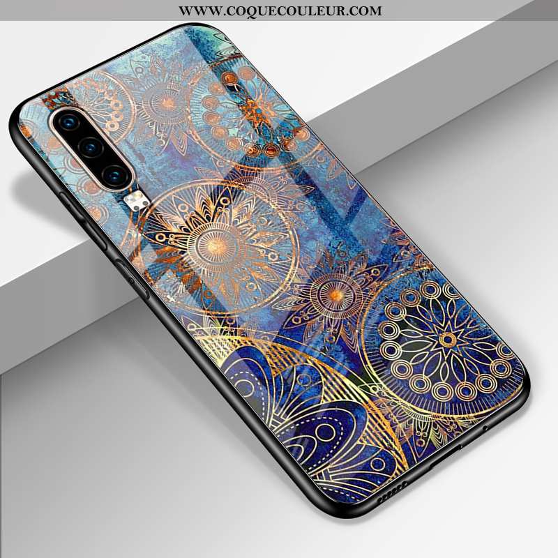 Housse Huawei P30 Tendance Noir Luxe, Étui Huawei P30 Fluide Doux Protection