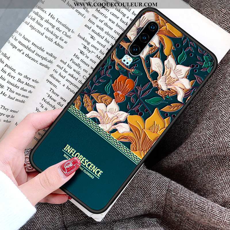 Housse Huawei P30 Personnalité Gaufrage Peinture, Étui Huawei P30 Créatif Fluide Doux Rose