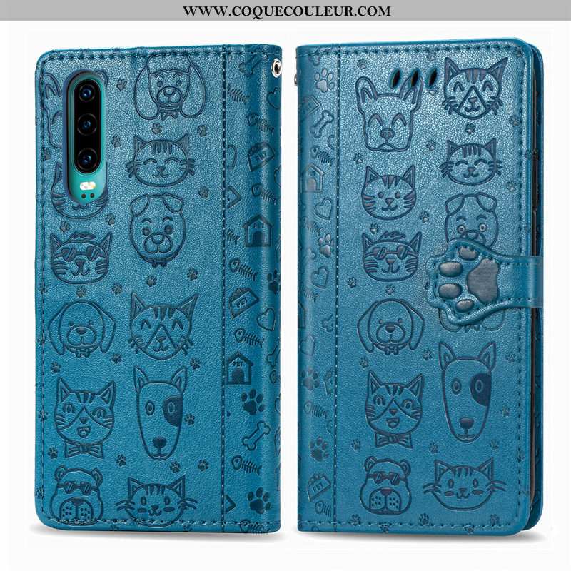 Coque Huawei P30 Dessin Animé Chiens Or, Housse Huawei P30 Charmant Jeunesse Doré