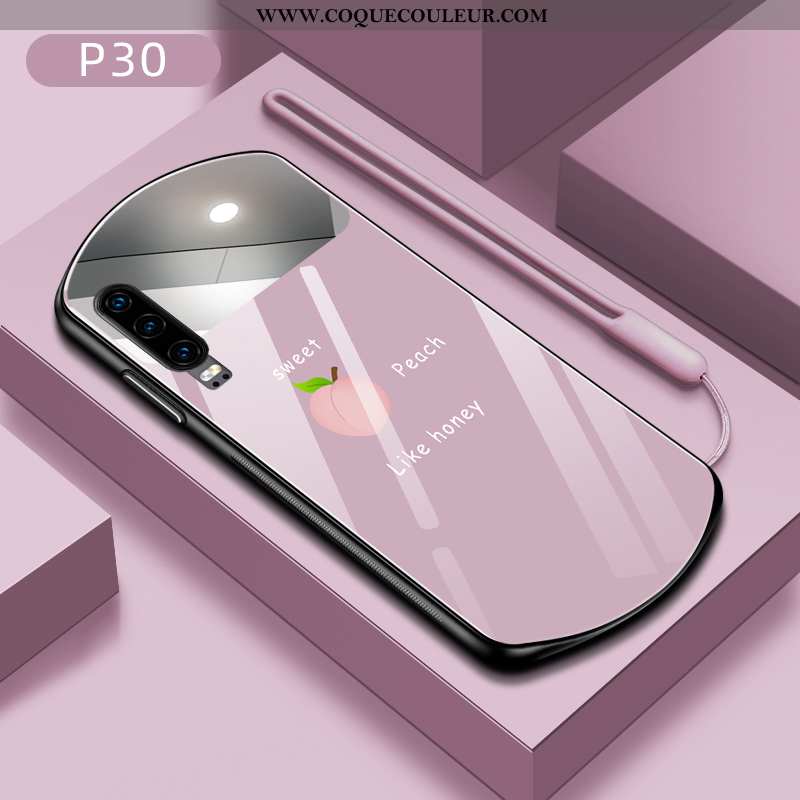 Étui Huawei P30 Fluide Doux Verre Violet, Coque Huawei P30 Silicone Frais Violet