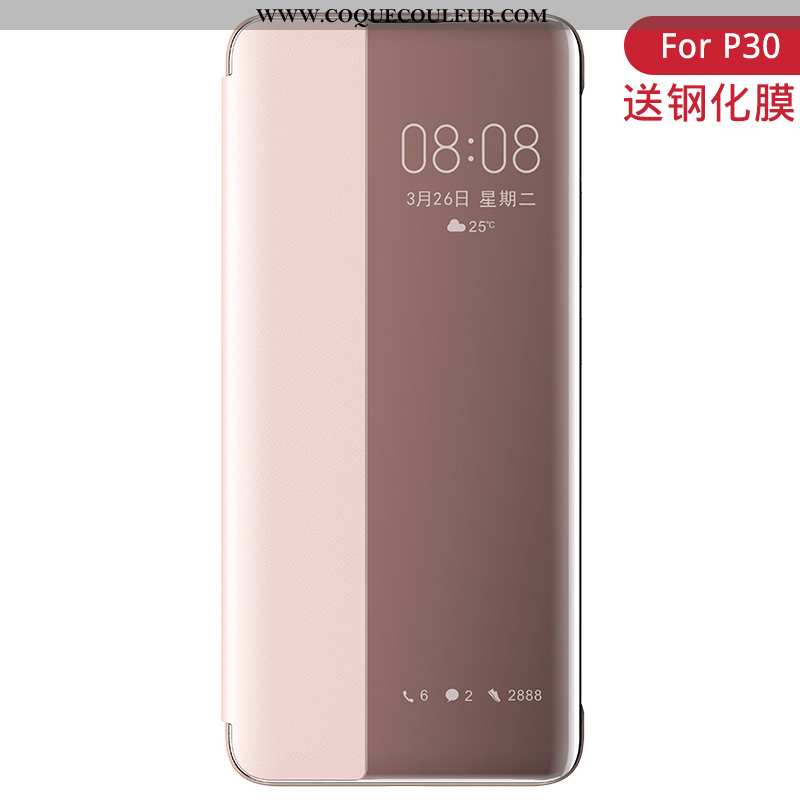 Coque Huawei P30 Accessoires Luxe Étui, Housse Huawei P30 Protection Téléphone Portable Rouge