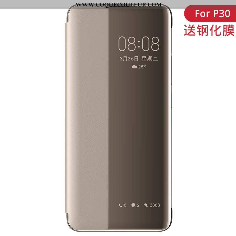 Coque Huawei P30 Accessoires Luxe Étui, Housse Huawei P30 Protection Téléphone Portable Rouge