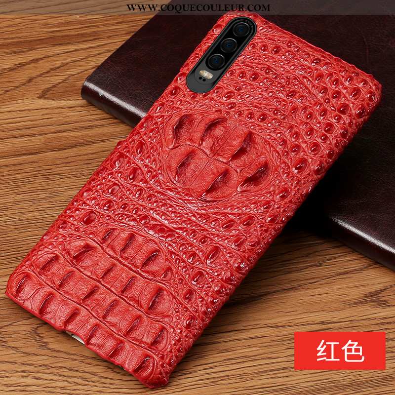 Étui Huawei P30 Cuir Véritable Créatif Business, Coque Huawei P30 Cuir Protection Jaune