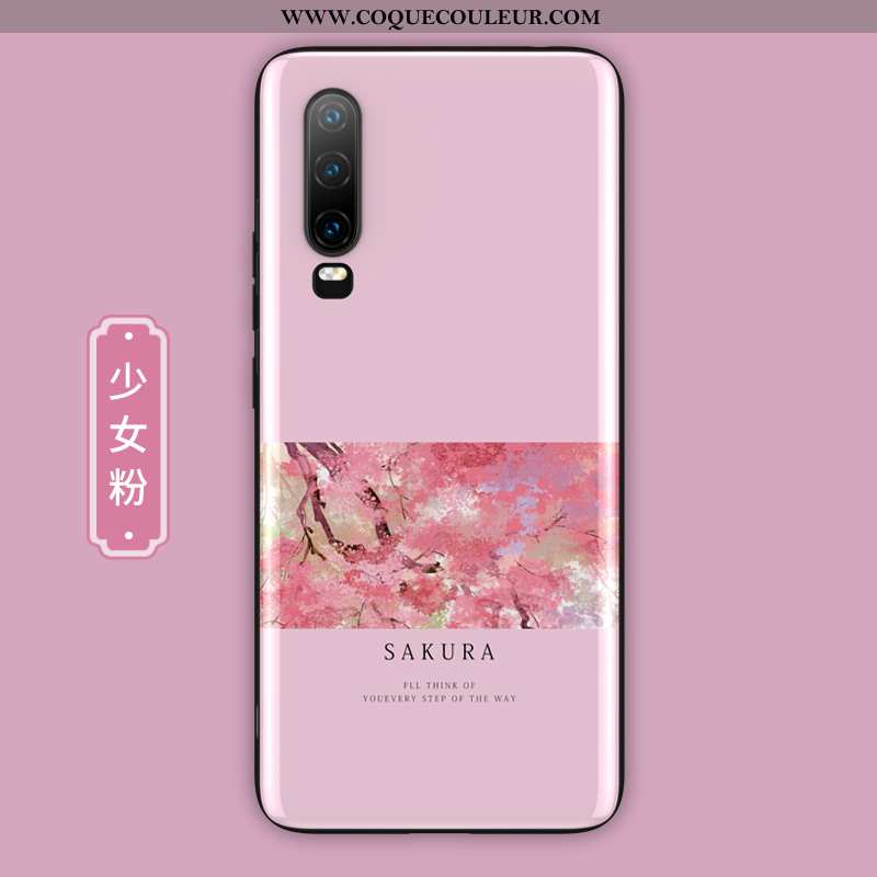 Housse Huawei P30 Légère Coque Verre, Étui Huawei P30 Silicone Vert Verte