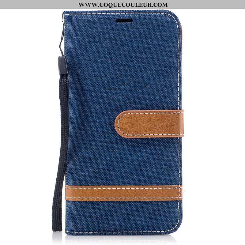 Housse Huawei P30 Protection Étui Carte, Huawei P30 Portefeuille En Denim Rouge