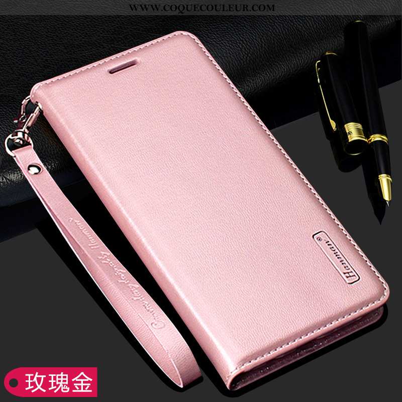 Housse Huawei P30 Mode Téléphone Portable, Étui Huawei P30 Ornements Suspendus Cuir Véritable Rose