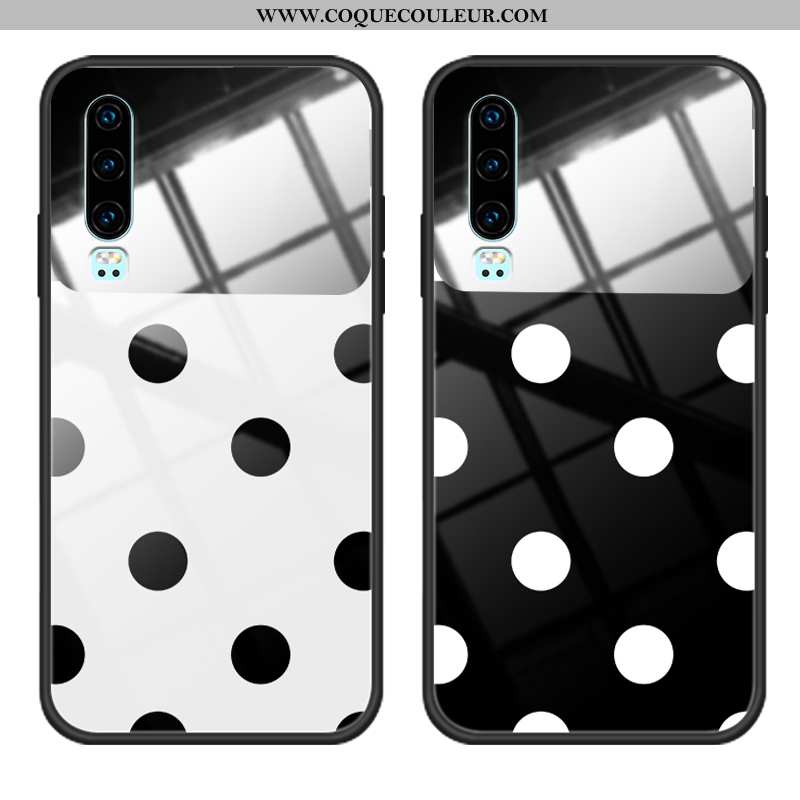 Housse Huawei P30 Protection Coque Incassable, Étui Huawei P30 Charmant Tendance Blanche