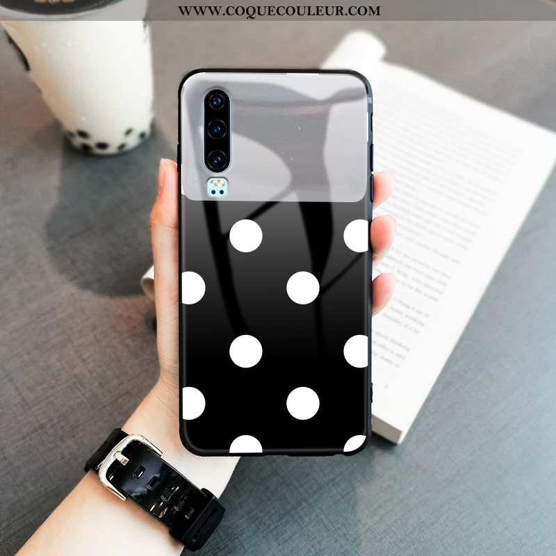 Housse Huawei P30 Protection Coque Incassable, Étui Huawei P30 Charmant Tendance Blanche