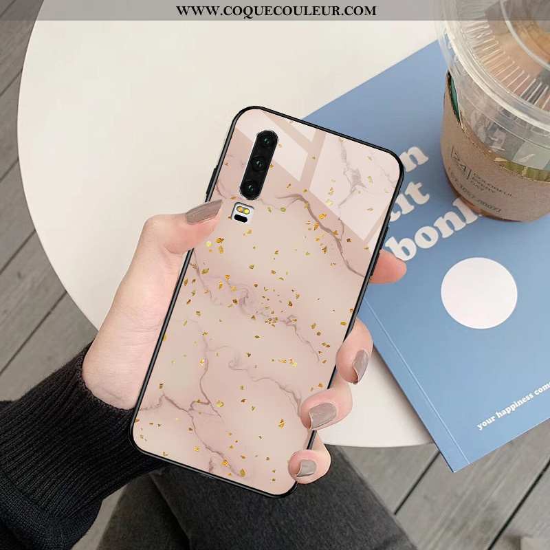 Coque Huawei P30 Silicone Vent Légère, Housse Huawei P30 Verre Charmant Verte