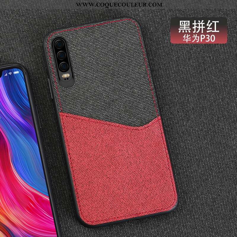 Housse Huawei P30 Modèle Fleurie Personnalité Gris, Étui Huawei P30 Protection Luxe Gris