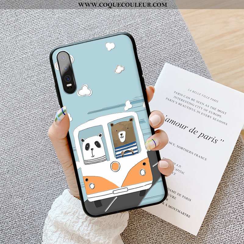 Coque Huawei P30 Protection Dessin Animé Silicone, Housse Huawei P30 Délavé En Daim Enfant Bleu