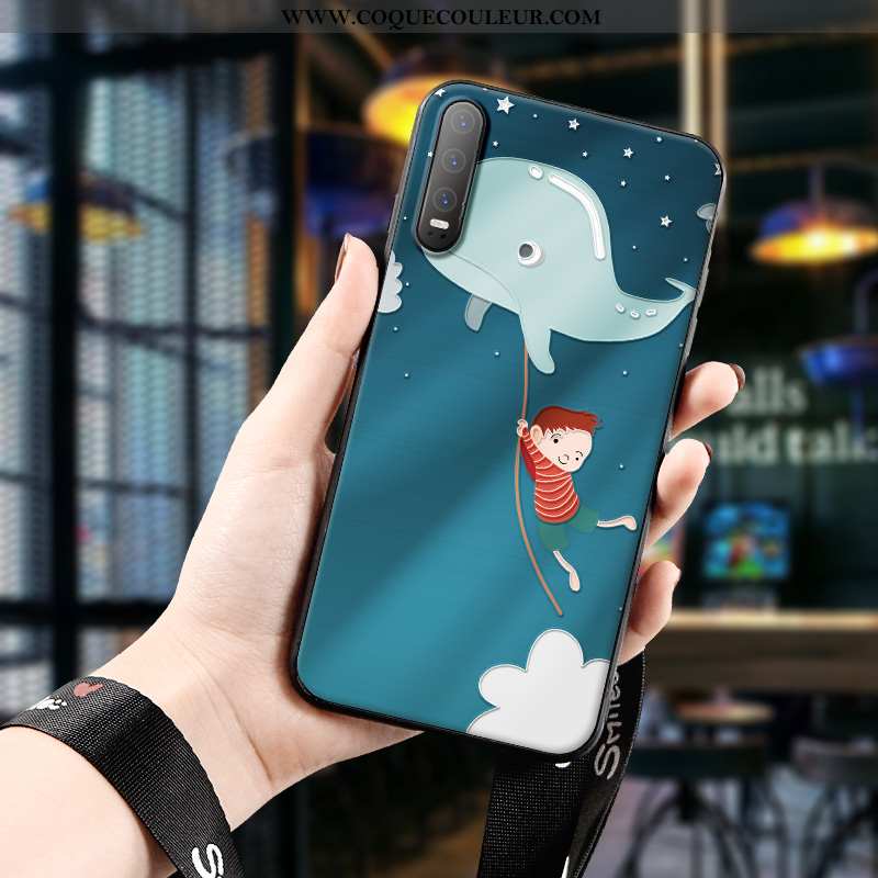 Coque Huawei P30 Protection Dessin Animé Silicone, Housse Huawei P30 Délavé En Daim Enfant Bleu