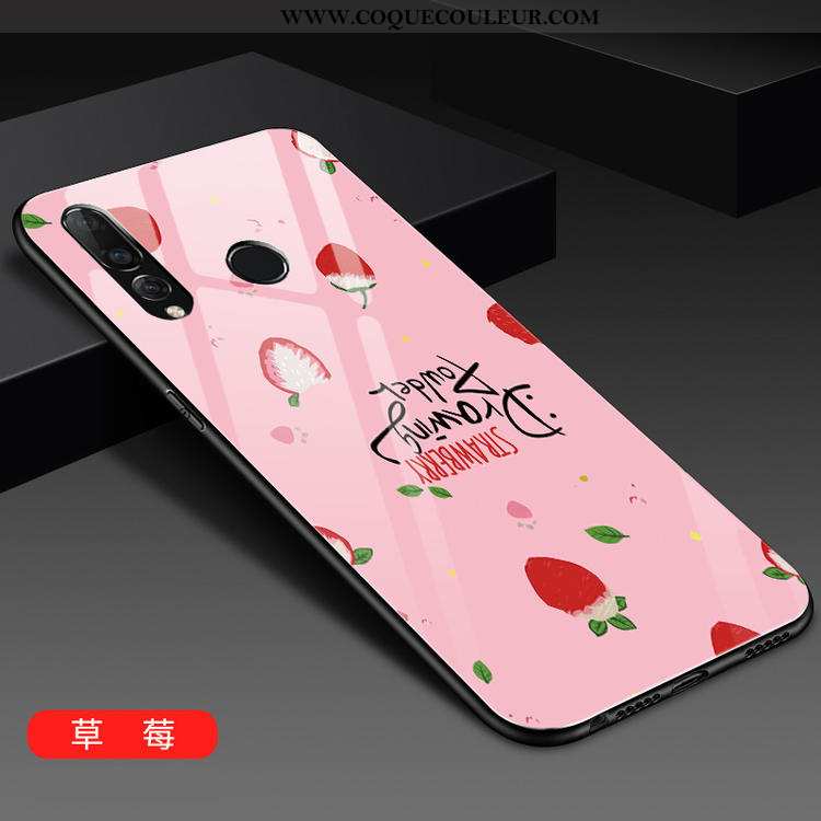 Housse Huawei P30 Lite Personnalité Rose Jeunesse, Étui Huawei P30 Lite Tendance Téléphone Portable