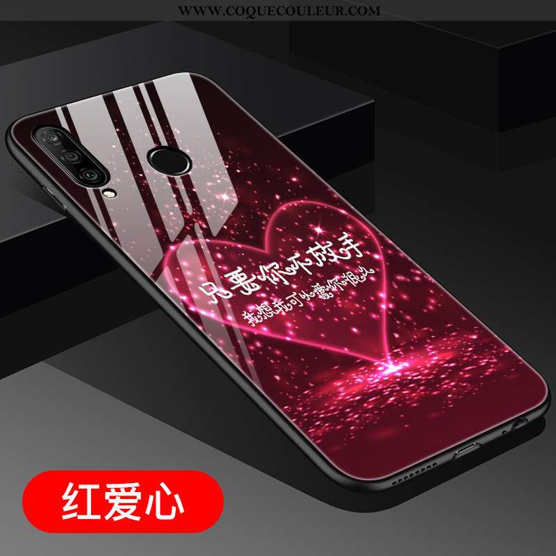 Housse Huawei P30 Lite Tendance Rouge Charmant, Étui Huawei P30 Lite Verre Jeunesse