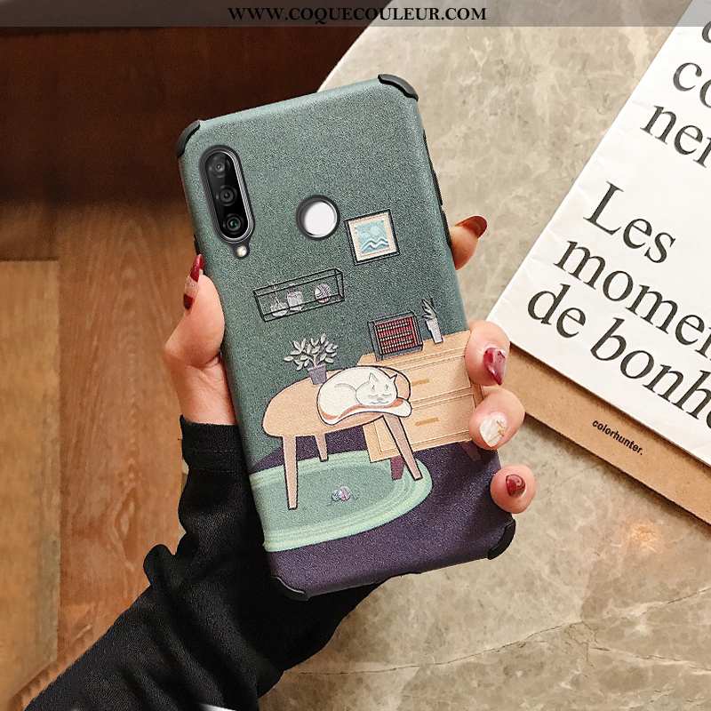 Étui Huawei P30 Lite Charmant Tout Compris Nouveau, Coque Huawei P30 Lite Fluide Doux Dessin Animé V