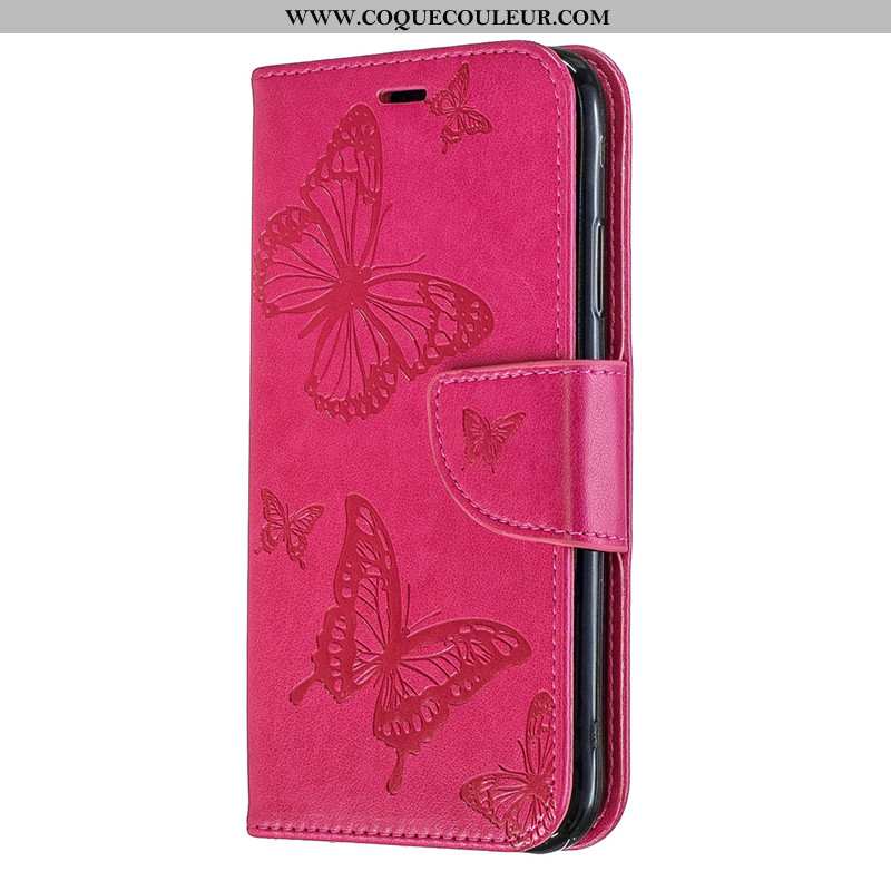 Étui Huawei P30 Lite Gaufrage Papillon Étui, Coque Huawei P30 Lite Cuir En Relief Rose