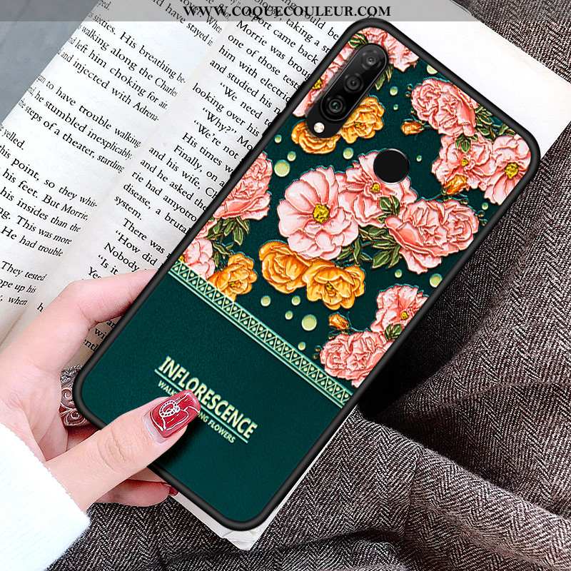 Housse Huawei P30 Lite Délavé En Daim Coque Fluide Doux, Étui Huawei P30 Lite Personnalité Simple Ro