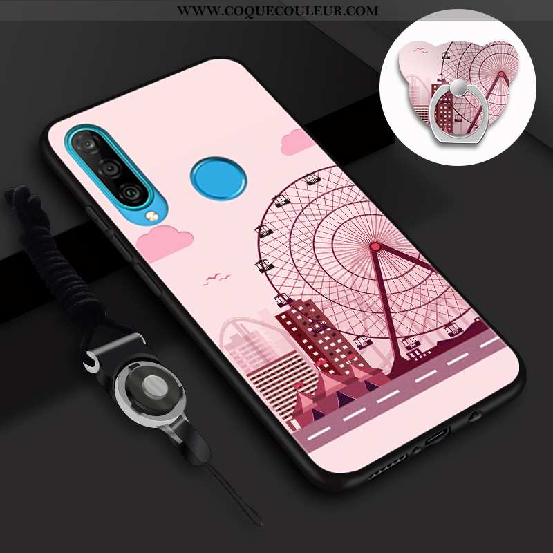 Housse Huawei P30 Lite Dessin Animé Étui Personnalité, Huawei P30 Lite Charmant Incassable Rose