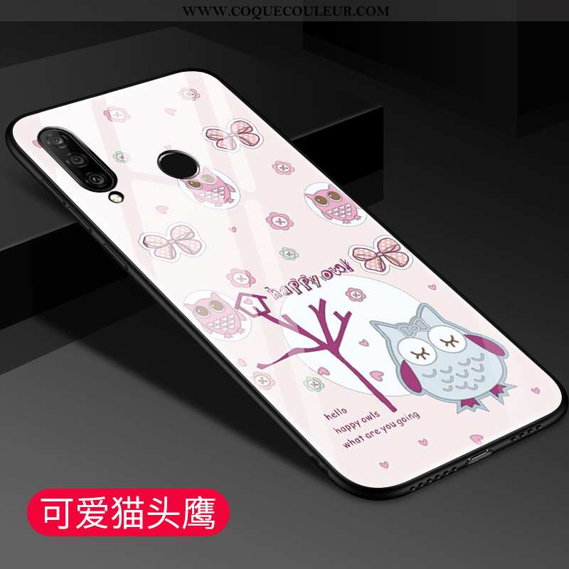 Coque Huawei P30 Lite Délavé En Daim Dessin Animé Tendance, Housse Huawei P30 Lite Créatif Verre Ver