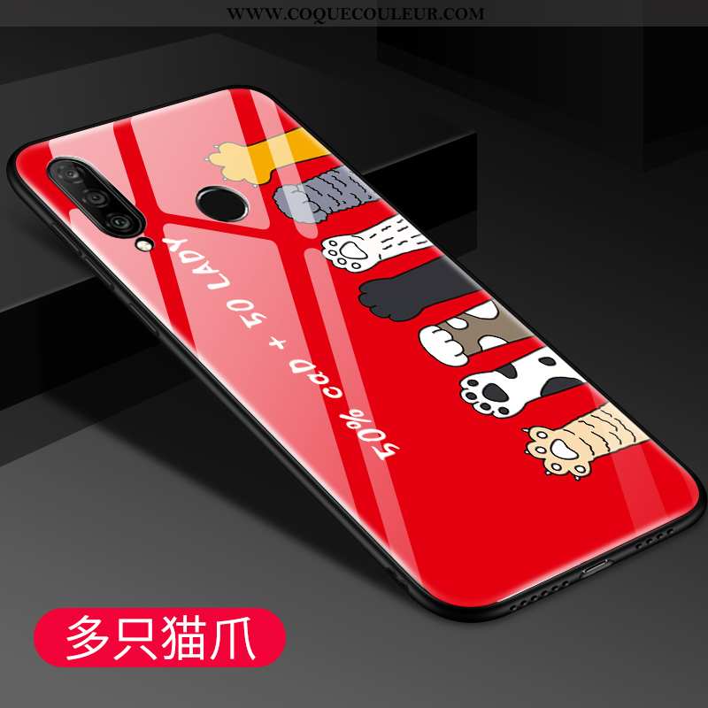 Coque Huawei P30 Lite Délavé En Daim Dessin Animé Tendance, Housse Huawei P30 Lite Créatif Verre Ver