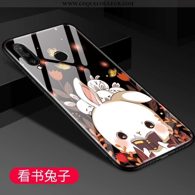Coque Huawei P30 Lite Délavé En Daim Dessin Animé Tendance, Housse Huawei P30 Lite Créatif Verre Ver
