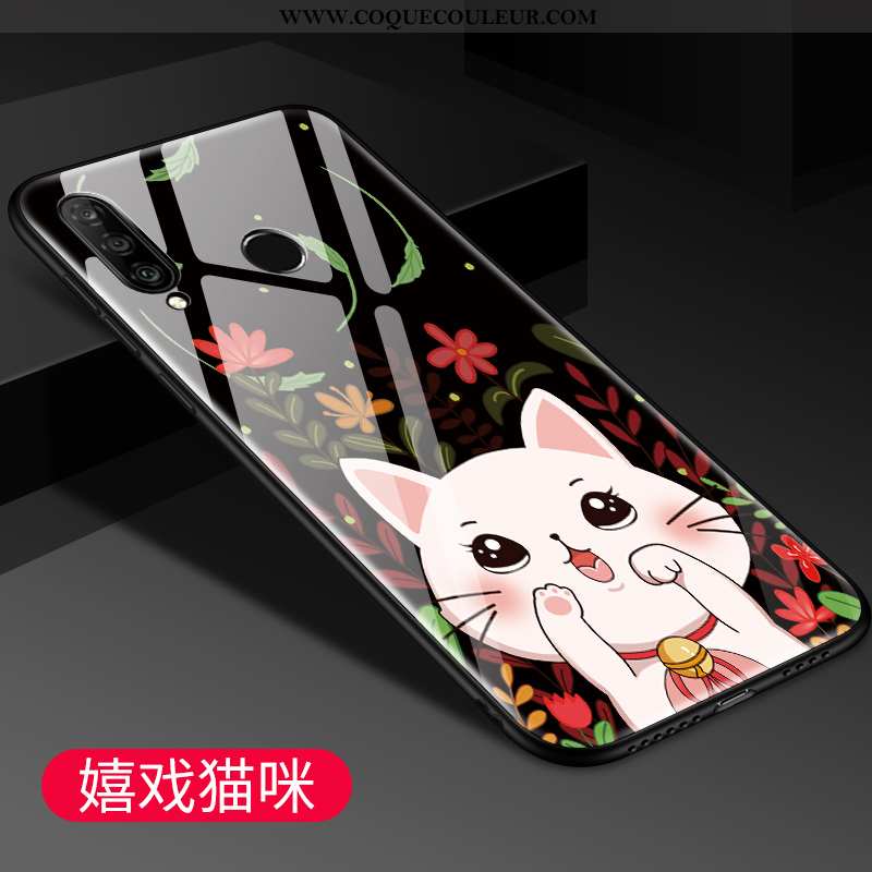 Coque Huawei P30 Lite Délavé En Daim Dessin Animé Tendance, Housse Huawei P30 Lite Créatif Verre Ver