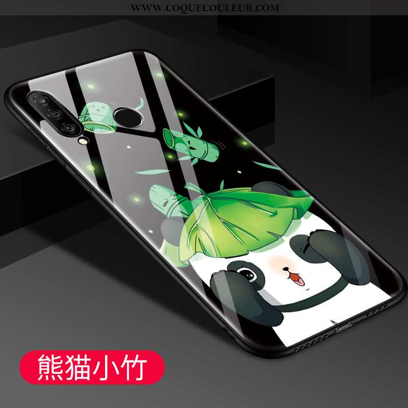 Coque Huawei P30 Lite Délavé En Daim Dessin Animé Tendance, Housse Huawei P30 Lite Créatif Verre Ver