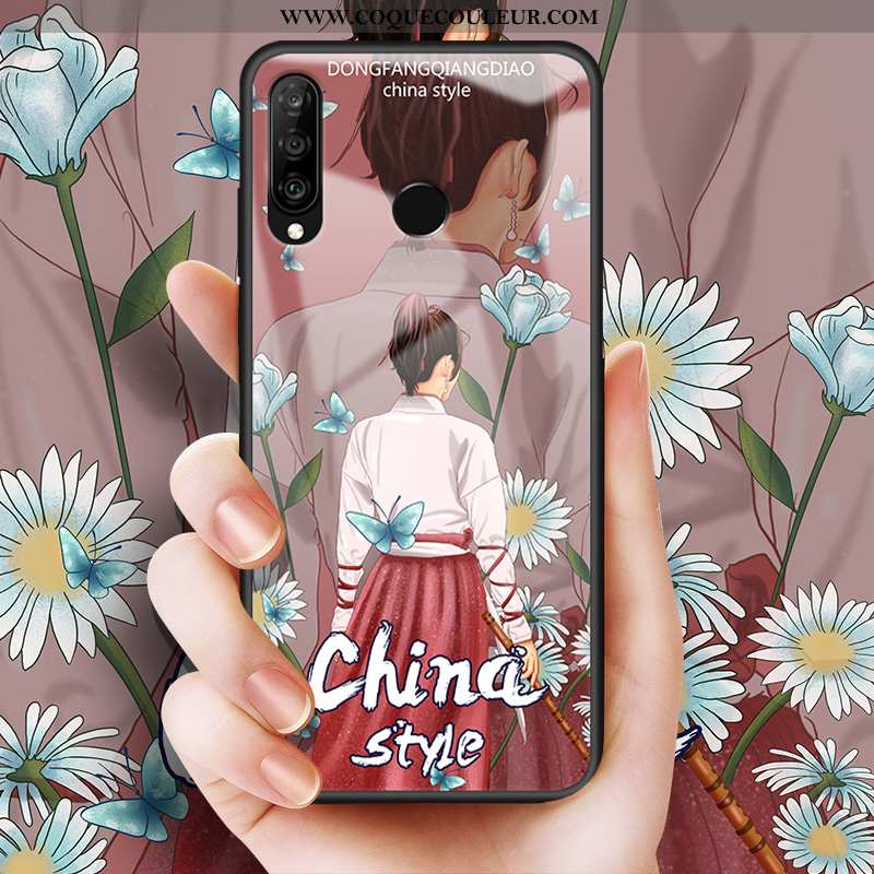 Étui Huawei P30 Lite Tendance Coque Petit, Huawei P30 Lite Protection Incassable Bleu