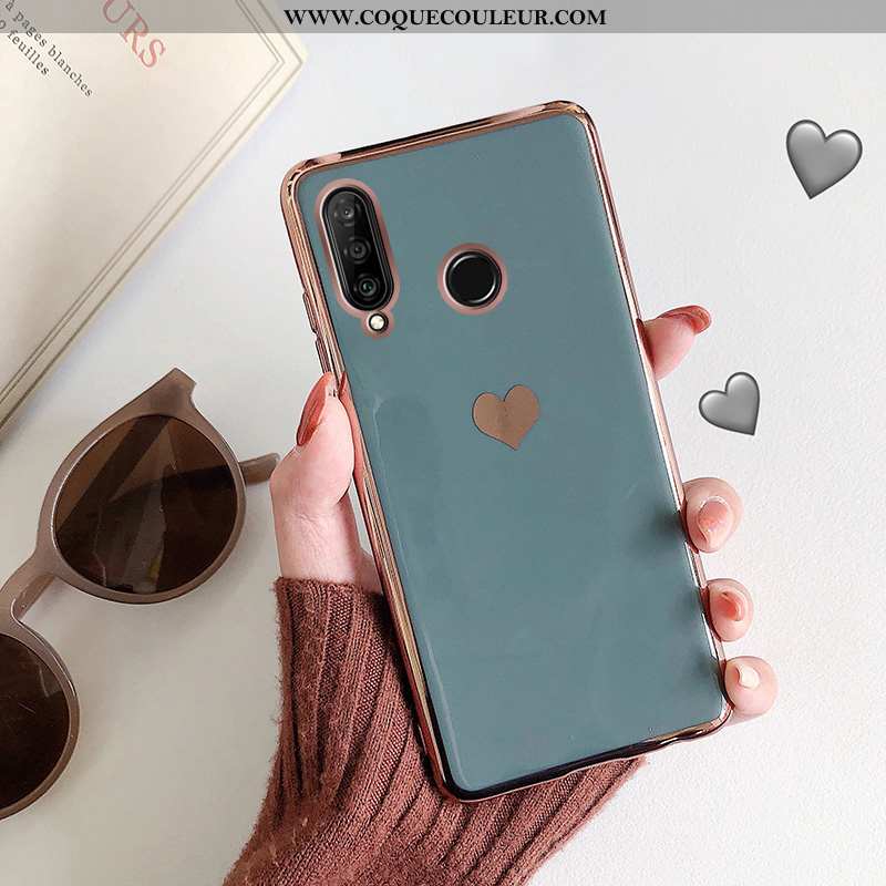 Housse Huawei P30 Lite Personnalité Amoureux Incassable, Étui Huawei P30 Lite Créatif Bordeaux