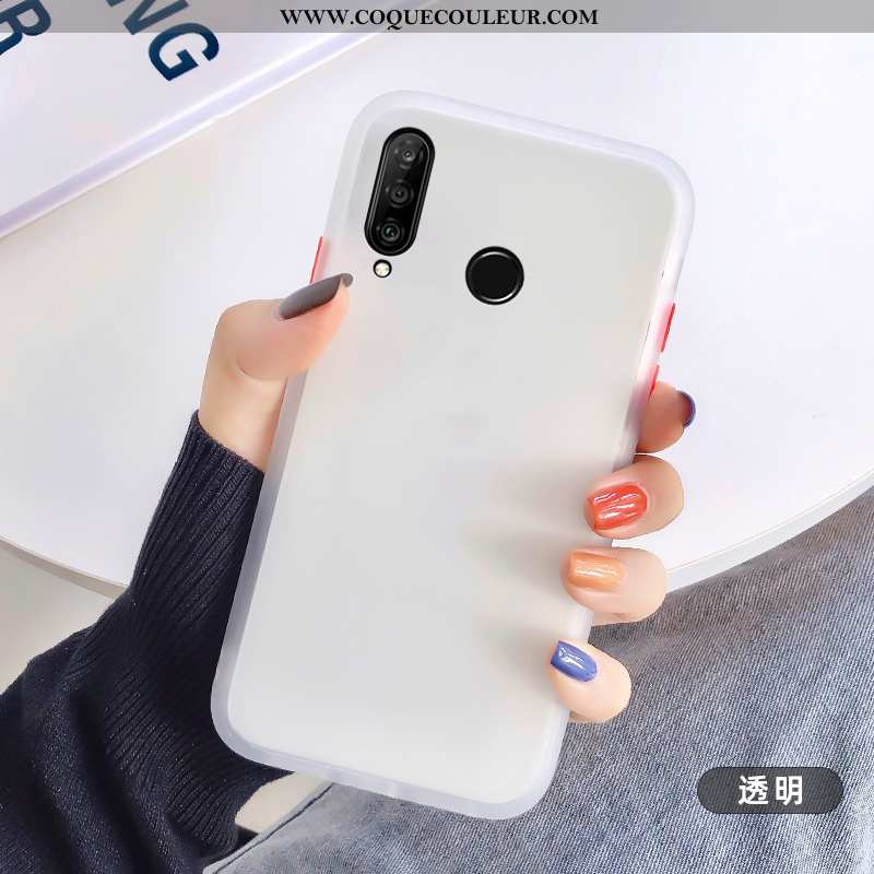 Housse Huawei P30 Lite Personnalité Protection Silicone, Étui Huawei P30 Lite Créatif Jeunesse Blanc