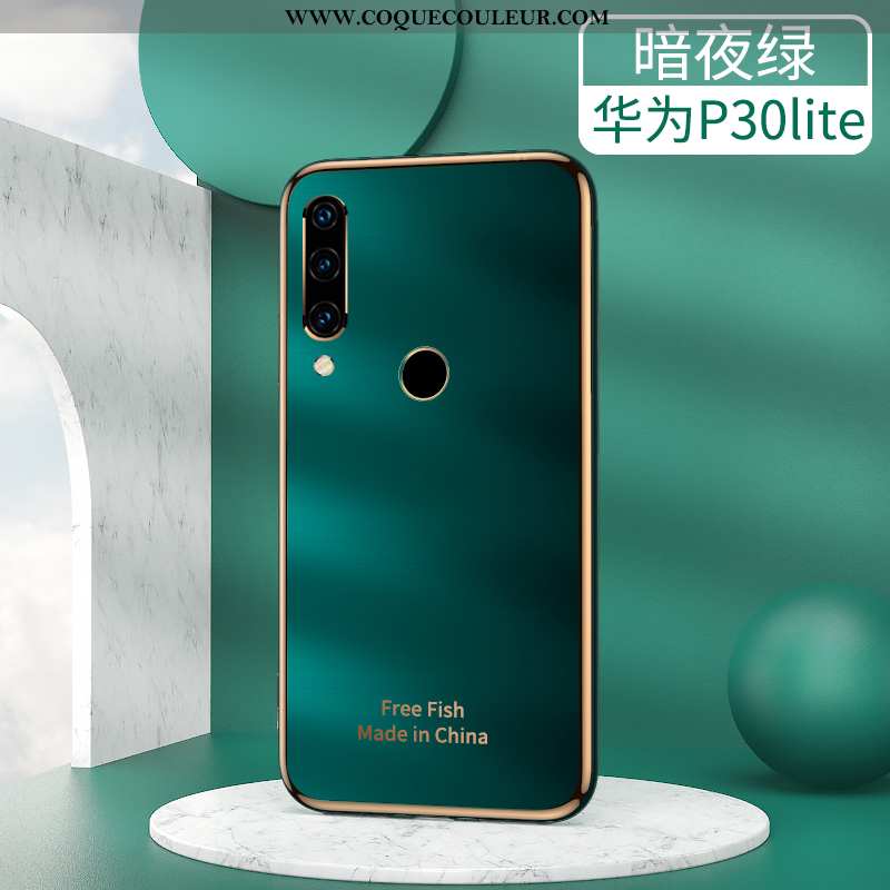 Étui Huawei P30 Lite Silicone Gris Tout Compris, Coque Huawei P30 Lite Protection Clair