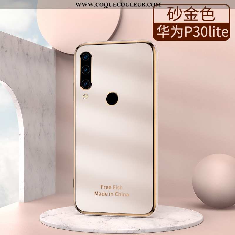 Étui Huawei P30 Lite Silicone Gris Tout Compris, Coque Huawei P30 Lite Protection Clair