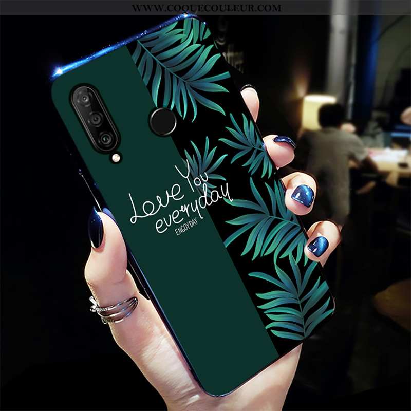 Étui Huawei P30 Lite Xl Personnalité Vert Tendance, Coque Huawei P30 Lite Xl Créatif Net Rouge Verte