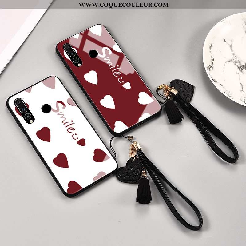 Coque Huawei P30 Lite Xl Verre Amoureux Mode, Housse Huawei P30 Lite Xl Ornements Suspendus Téléphon