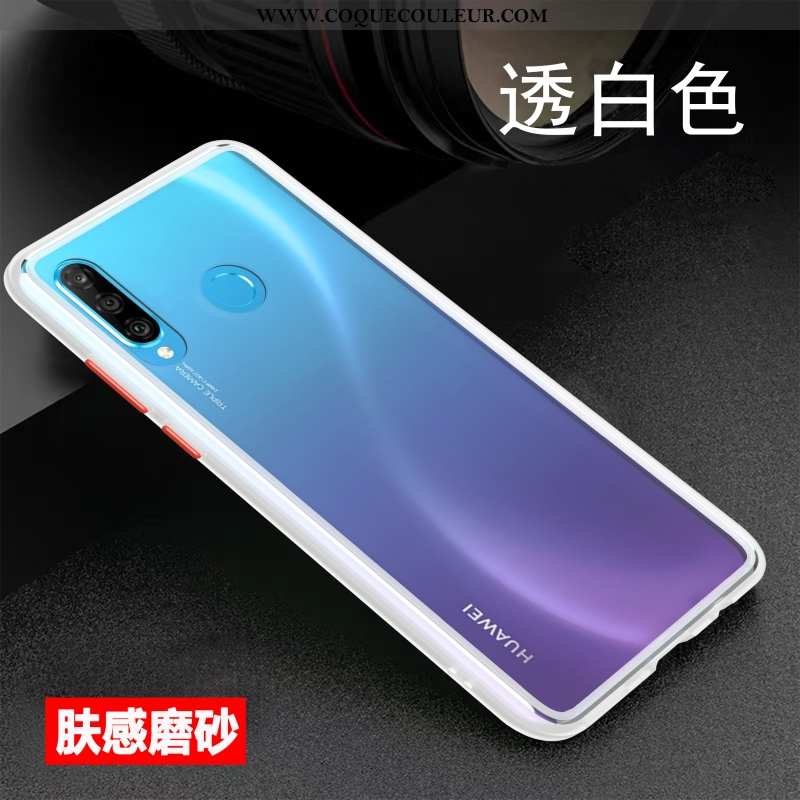 Étui Huawei P30 Lite Xl Ultra Délavé En Daim Créatif, Coque Huawei P30 Lite Xl Tendance Blanche