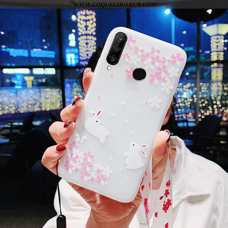 Coque Huawei P30 Lite Xl Fluide Doux Blanc, Housse Huawei P30 Lite Xl Ornements Suspendus Étui Blanc