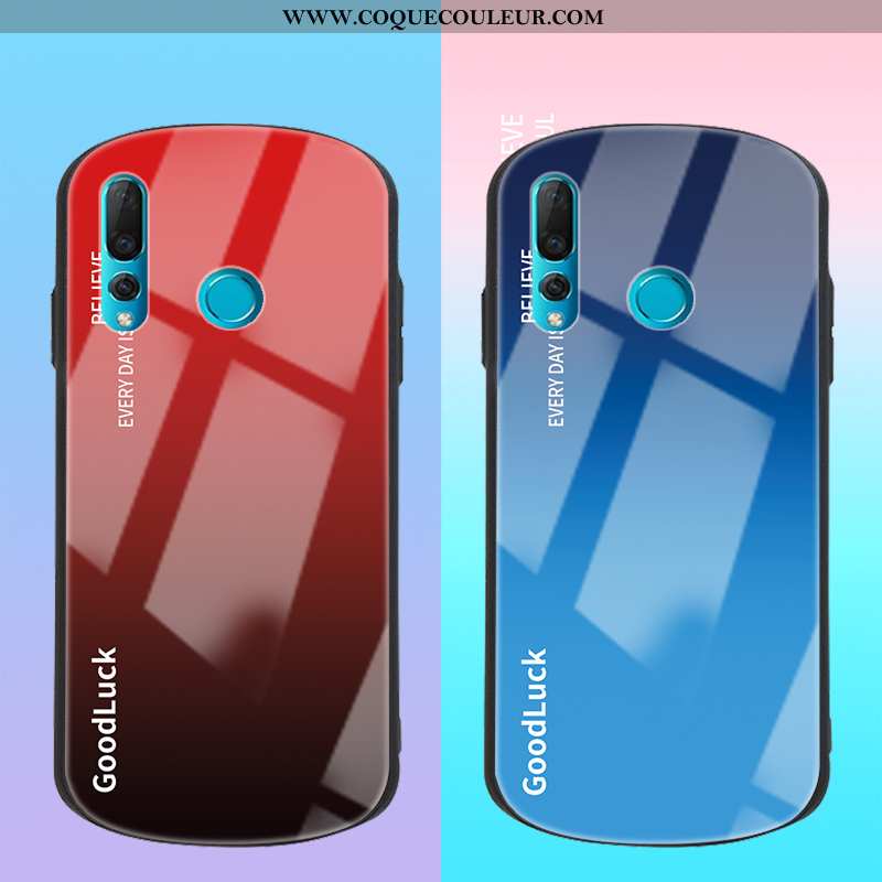 Étui Huawei P30 Lite Xl Personnalité Dégradé Verre, Coque Huawei P30 Lite Xl Ultra Vent Rouge