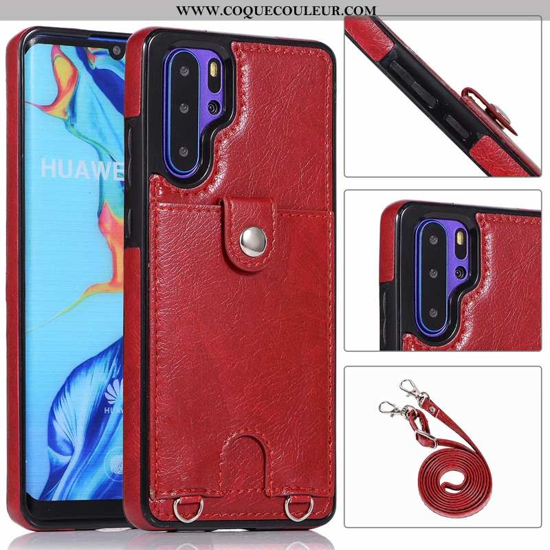 Coque Huawei P30 Pro Protection Vin Rouge Étui, Housse Huawei P30 Pro Ornements Suspendus Fluide Dou