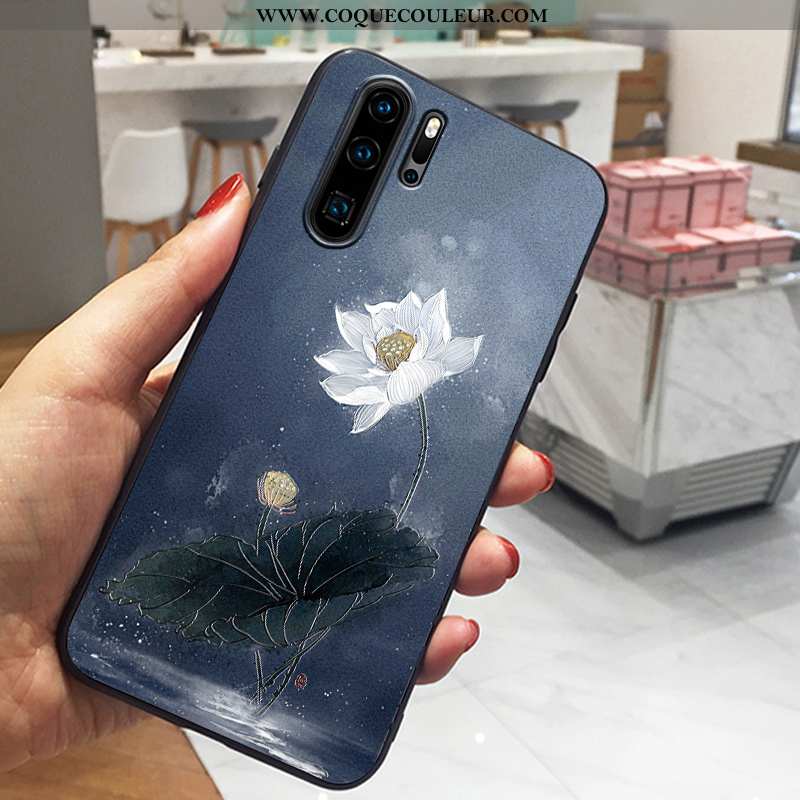 Coque Huawei P30 Pro Personnalité Tendance Coque, Housse Huawei P30 Pro Créatif Bleu Marin Bleu Fonc