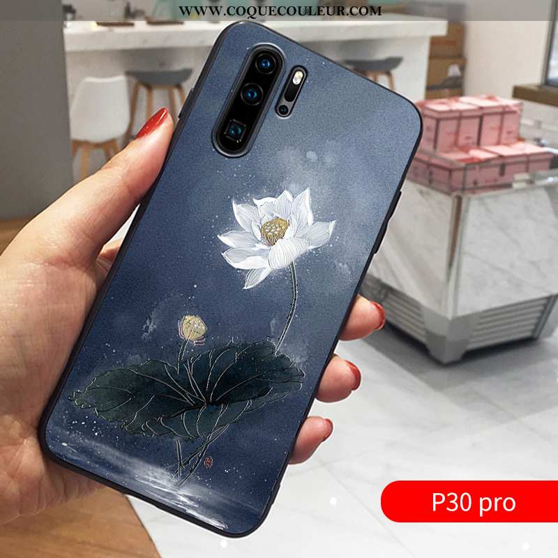 Coque Huawei P30 Pro Personnalité Tendance Coque, Housse Huawei P30 Pro Créatif Bleu Marin Bleu Fonc