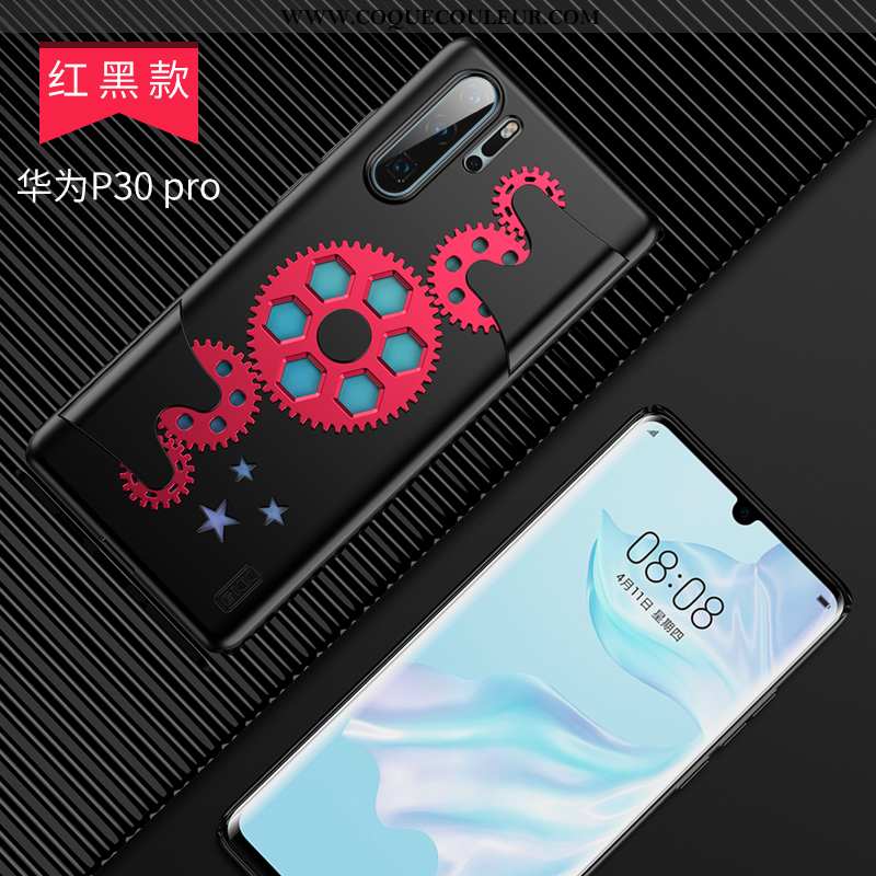 Étui Huawei P30 Pro Légère Incassable Net Rouge, Coque Huawei P30 Pro Fluide Doux Noir