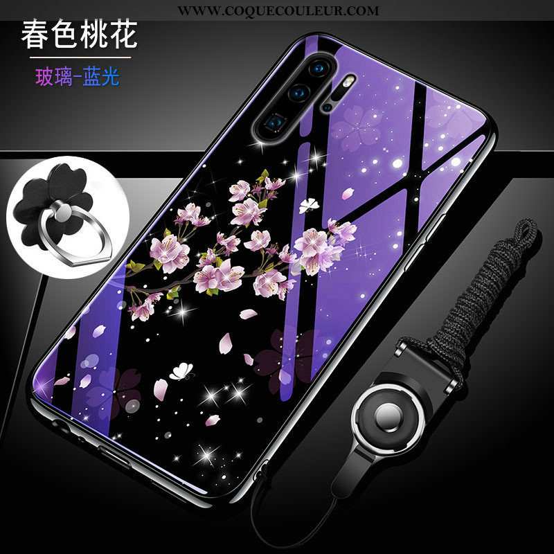 Coque Huawei P30 Pro Verre Étui Fluide Doux, Housse Huawei P30 Pro Tendance Violet