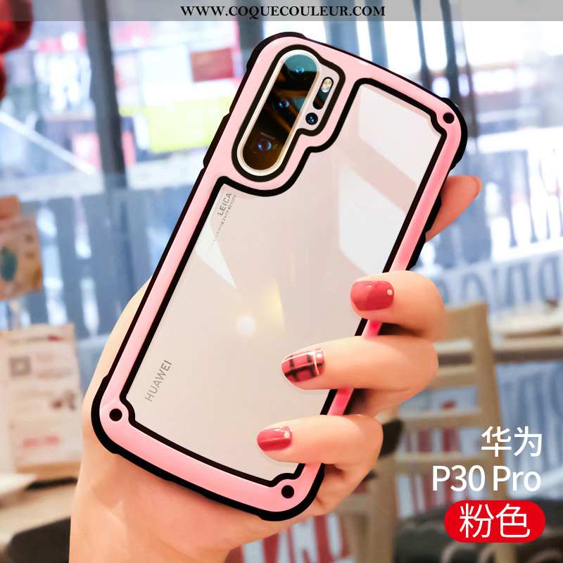 Étui Huawei P30 Pro Fluide Doux Net Rouge Blanc, Coque Huawei P30 Pro Silicone Créatif Blanche