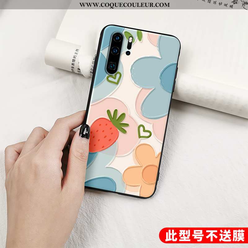 Housse Huawei P30 Pro Protection Gaufrage Fruit, Étui Huawei P30 Pro Délavé En Daim Vent Orange