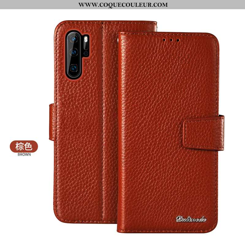 Étui Huawei P30 Pro Portefeuille Jeunesse Coque, Coque Huawei P30 Pro Cuir Véritable Rouge