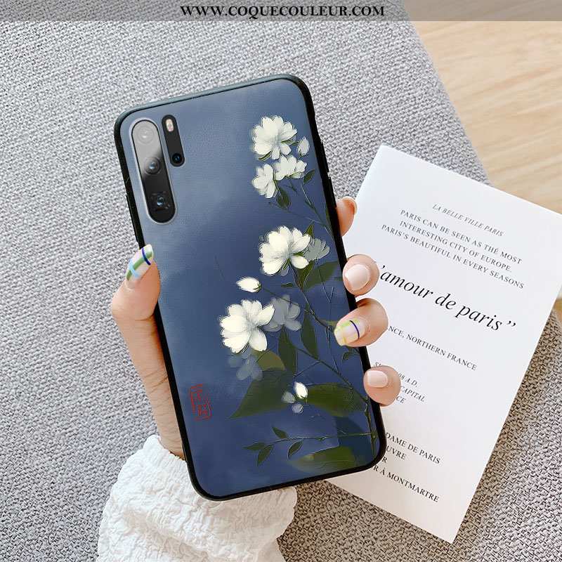 Étui Huawei P30 Pro Gaufrage Art, Coque Huawei P30 Pro Tendance Silicone Verte