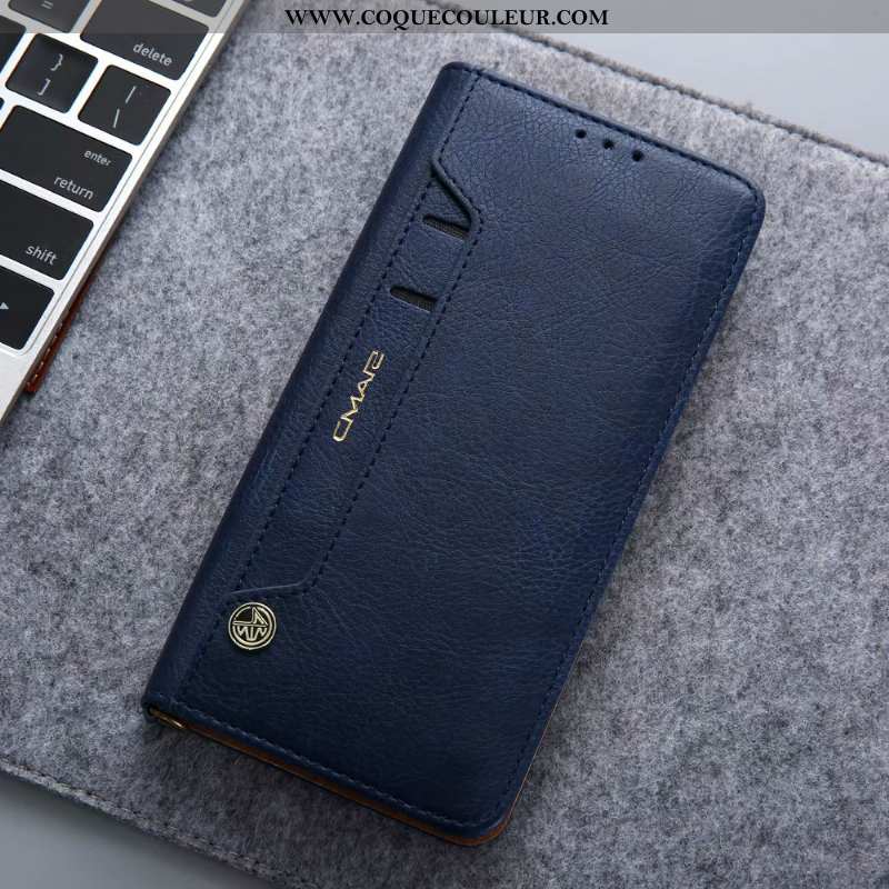 Étui Huawei P30 Pro Silicone Cuir Étui, Coque Huawei P30 Pro Protection Bleu Foncé