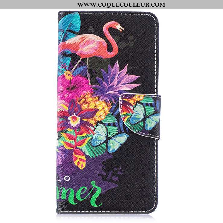 Étui Huawei P30 Pro Dessin Animé Tout Compris Étui, Coque Huawei P30 Pro Cuir Fluide Doux Noir