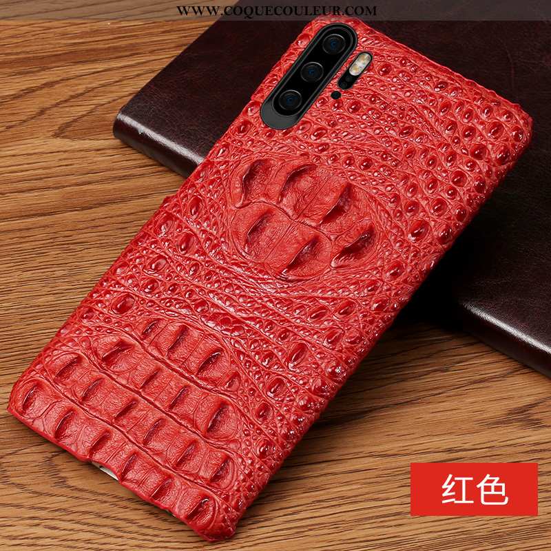 Étui Huawei P30 Pro Protection Business Cuir, Coque Huawei P30 Pro Luxe Incassable Rouge