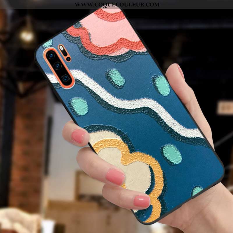 Housse Huawei P30 Pro Délavé En Daim Tout Compris Coque, Étui Huawei P30 Pro Personnalité Légère Ver